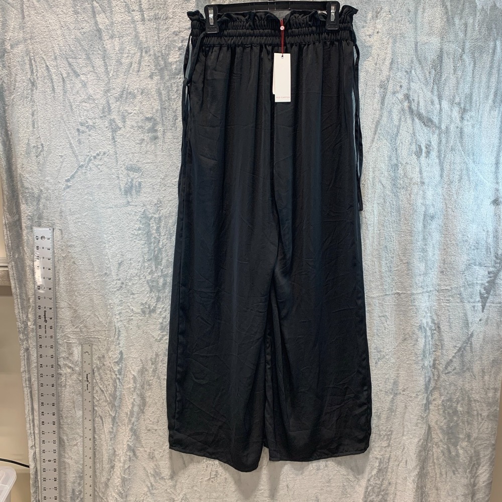 Red Carter Women's Swimsuit Cover Up Pants S Black Wide Leg Pockets Side Tie‎